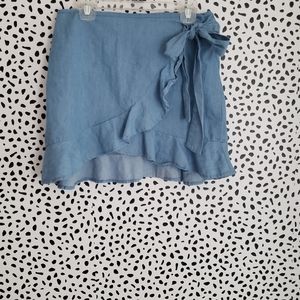 Ruffle side tie wrap skirt